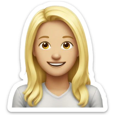 smiling blonde girl indoors sticker