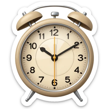 alarm oclock aesthetic and ios.18.1 and to show six in the morning color beige sticker