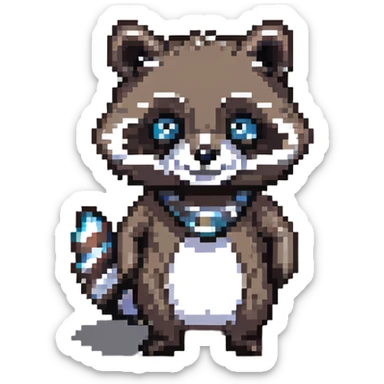 Spiffo raccoon mascot from Project Zomboid sticker