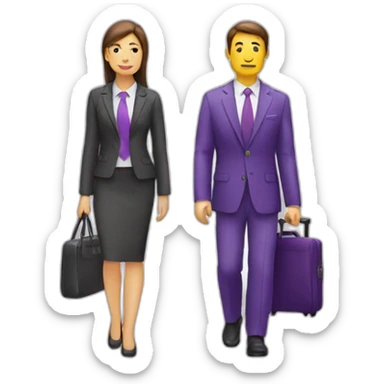 business trip purple icon sticker