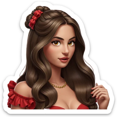 girl in red dress sticker