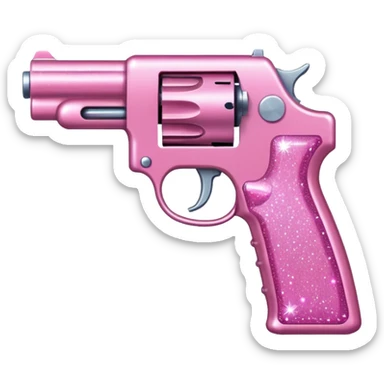 pink sparkly gun sticker