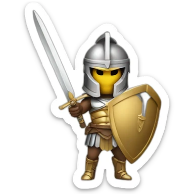 spartan soldier with sword fighting  sticker