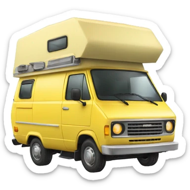 Yellow transporter camper  sticker
