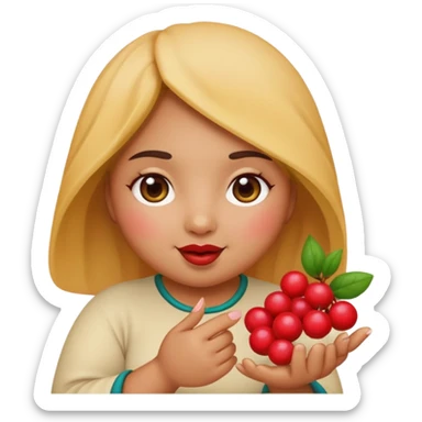 Cute emoji female chubby with a berry she is tan and moroccan  sticker