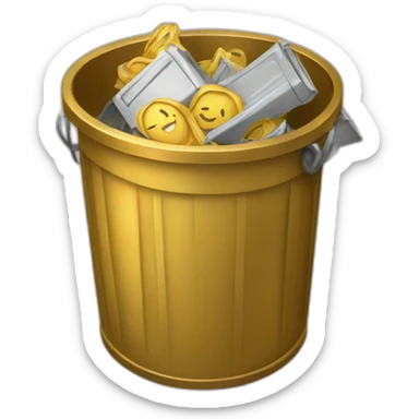 golden trash can sticker