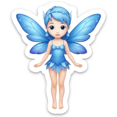 full body of little blue fairy sticker