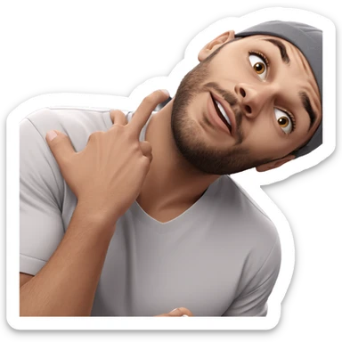 male with beard in shirt sticker