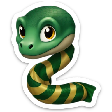 Slytherin snake wearing hogwarts scarf sticker
