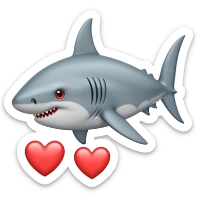 Tiburón con ojos de corazon sticker
