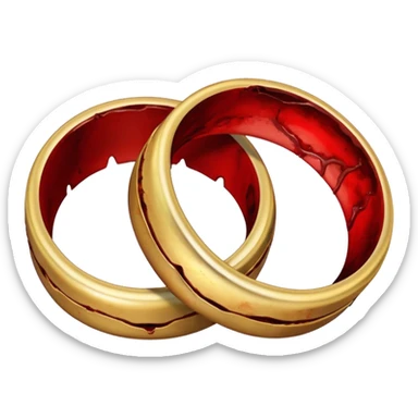 2 bloody wedding rings sticker