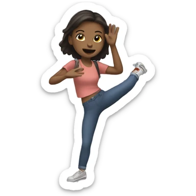 Girl stopping car  sticker