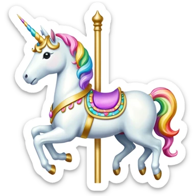 carousel, unicorn sticker