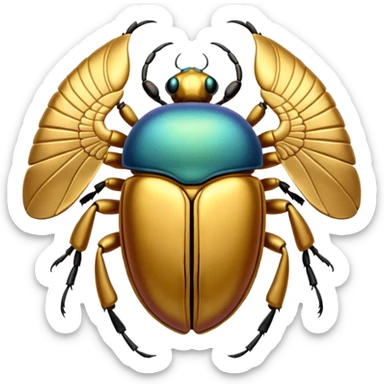 Golden colorful Egyptian scarab  sticker