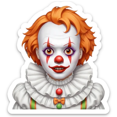 The clown from the movie IT With a little orange hair with the scary lip sticker