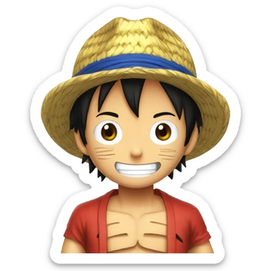Luffy from One Piece with the Brazil shirt sticker