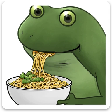 bufo eating noodles sticker
