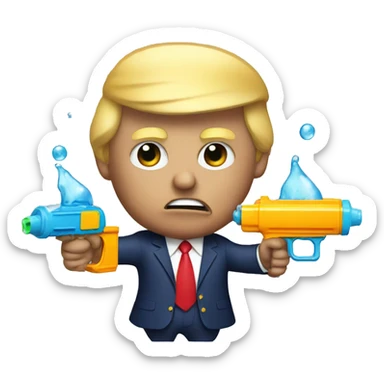 donald trump wth water gun sticker