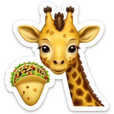 taco eating giraffe sticker