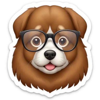dog whit glasses sticker
