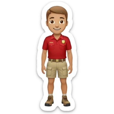 Man,  patrol Shorts,showing, Background Indoor pool sticker