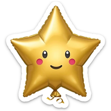 ballon gold star sticker
