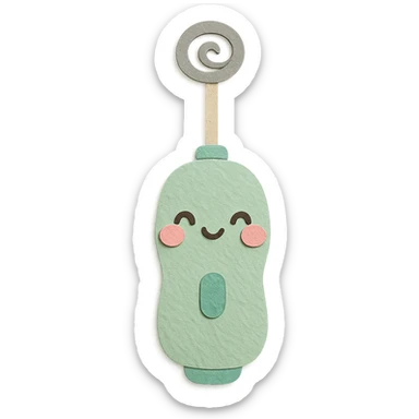 cute milk frother, full body, blushing cheeks, soft pastel kawaii style sticker