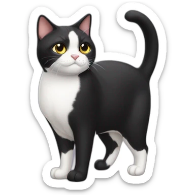 chonky tuxedo cat sticker