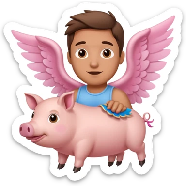Flying pig with Steve on it sticker