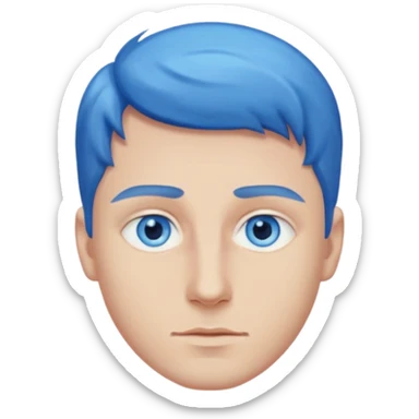 hold men blue eyes, art painting  sticker