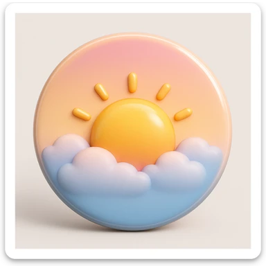 emoji stile iphone 3d che rappresenta la mattina presto come orario sticker