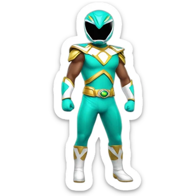 turquoise power ranger full body sticker