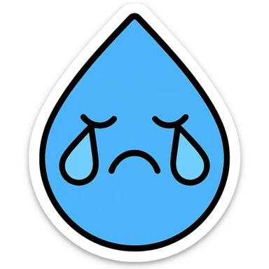 colored icon of a water droplet crying sticker