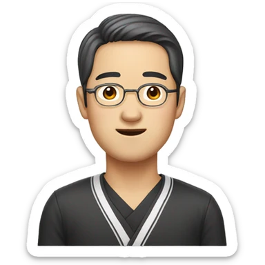 Wasian korean-french man sticker