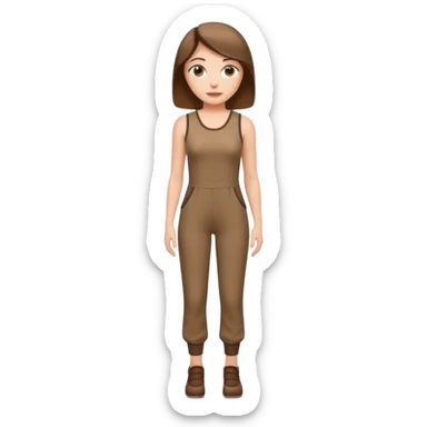 sleeveless brown tight jumpsuit for women sticker