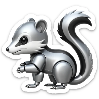 robo skunk with bacteria android emoji sticker