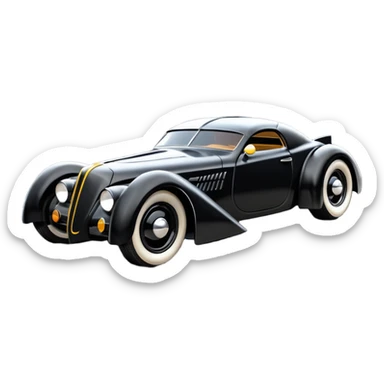  the animated series Venom aerodynamic futuristic Batmobile loosely based on 1936 cord 812 (flat long straight faceted mechanical body) stealthy street hot rod  sticker