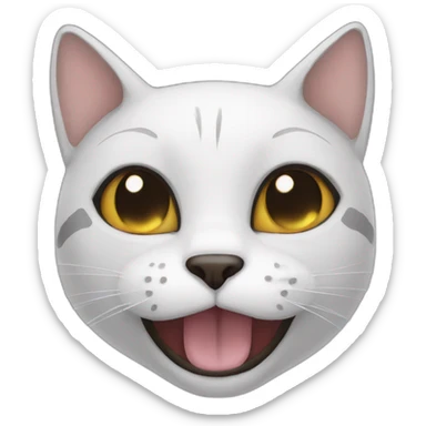 Cat black smile sticker