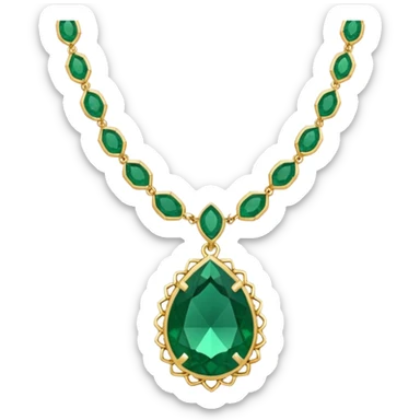 emerald necklace with clasp sticker