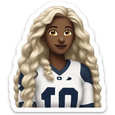 b rown girl with long hair penn state jersey sticker