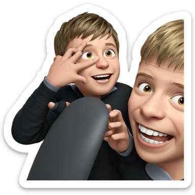 brothers sharing a joyful moment sticker
