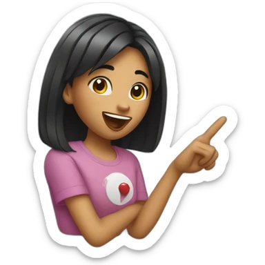 girl showing her tongue and making rock sign sticker