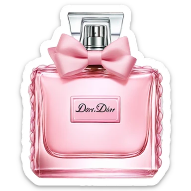 Light pink Miss Dior perfume with bow sticker