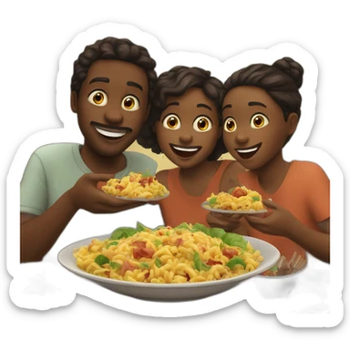 Makouda, sui and fel enjoying food sticker