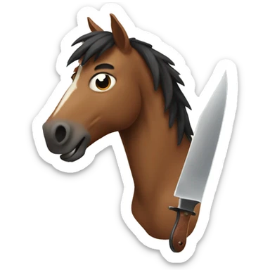 Horse with a knife sticker