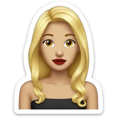 blonde woman whit red lips sticker