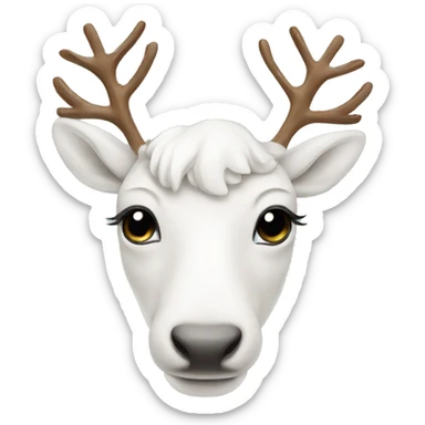 white-reindeer with bow sticker