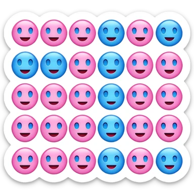 Emoji azul e rosa sticker