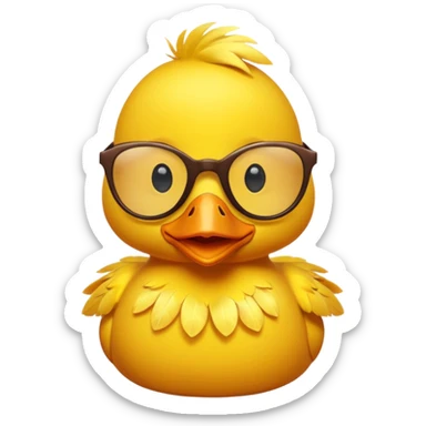 dame un pato amarillo con lentes de sol sticker