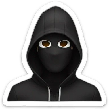 Guy White mask with black hood sticker